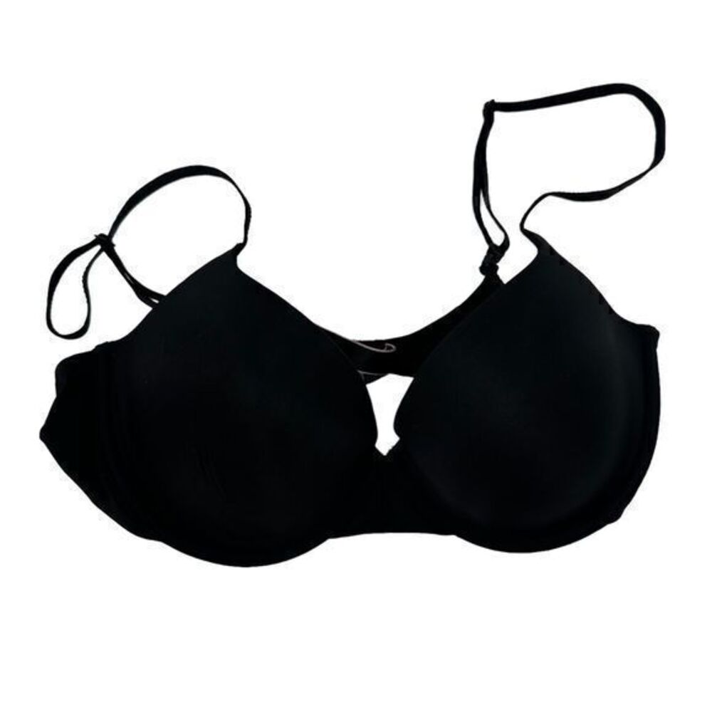 Victoria's Secret Black Nylon Demi Bra Adjustable Straps Size 32D